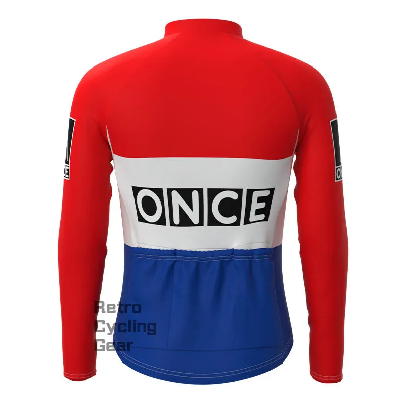 ONCE Red Fleece Retro Long Sleeves Jerseys