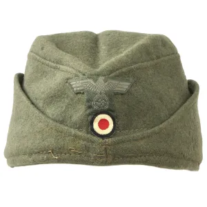 Original German WWII Heer Army EM-NCO Wool Prewar Czech Overseas Cap - size 53