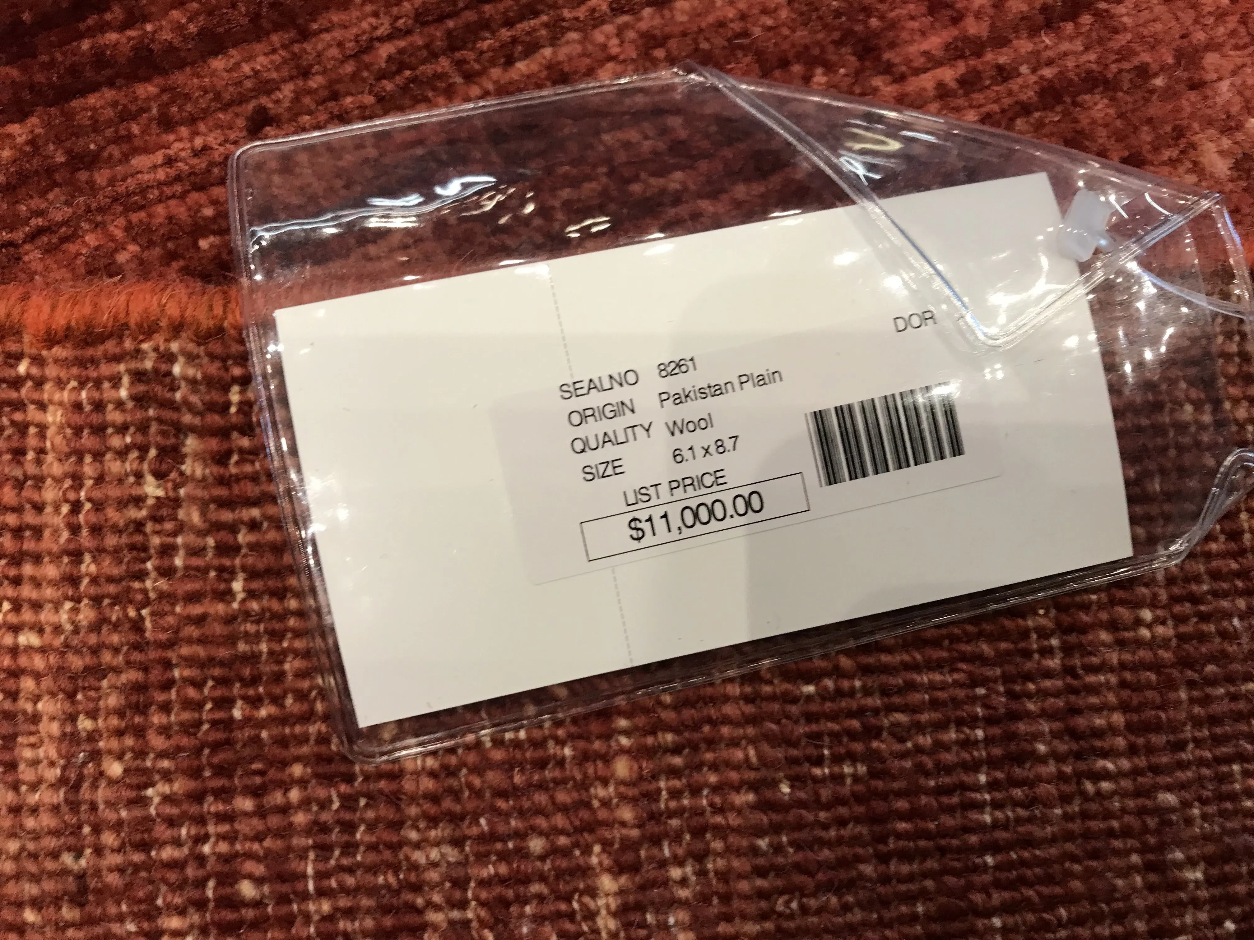 Pakistan Plain Hand Knotted Wool Red 6x9