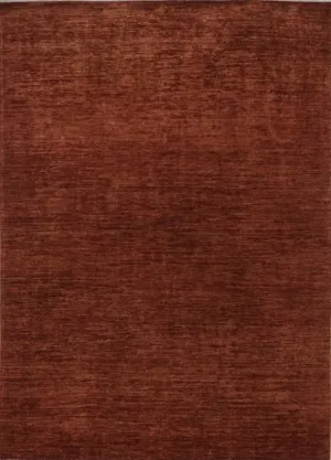 Pakistan Plain Hand Knotted Wool Red 6x9