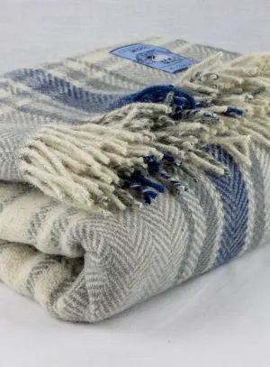 Pothole Light Grey Dalesbred Breed Traceable Wool Travel Rug