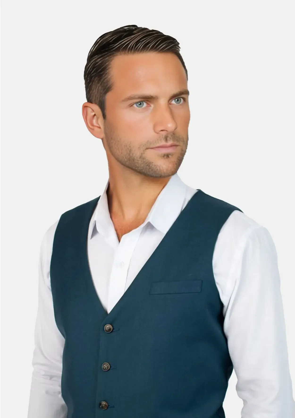 Prussian Teal Twill Vest