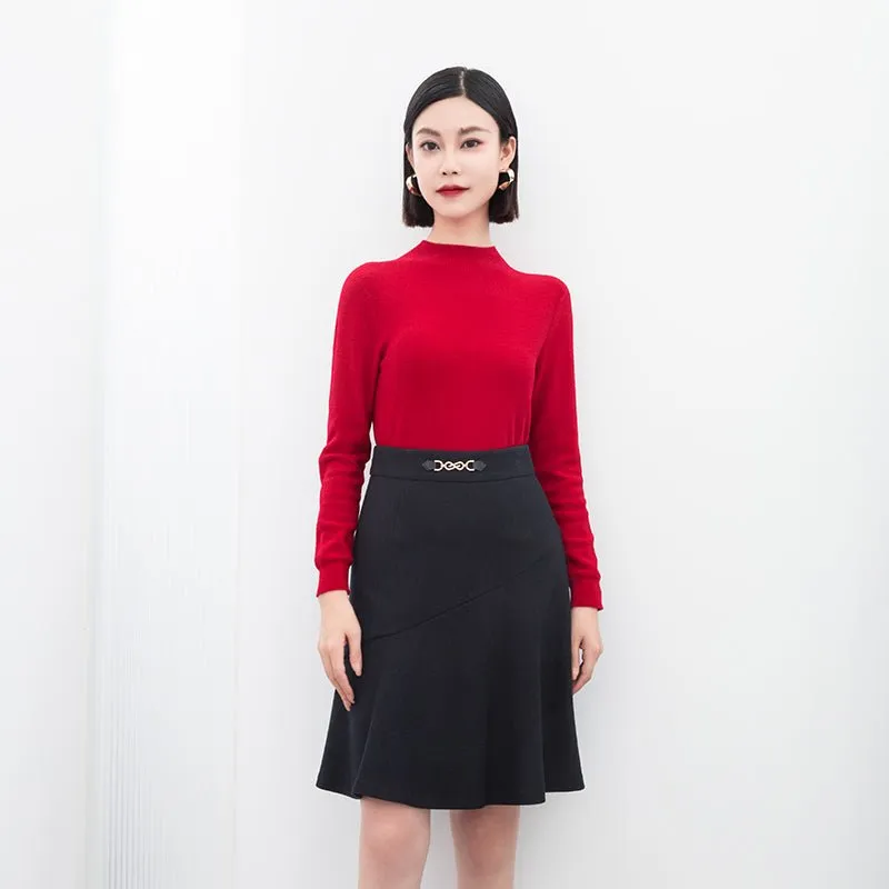 Red Wool Slim Sweater