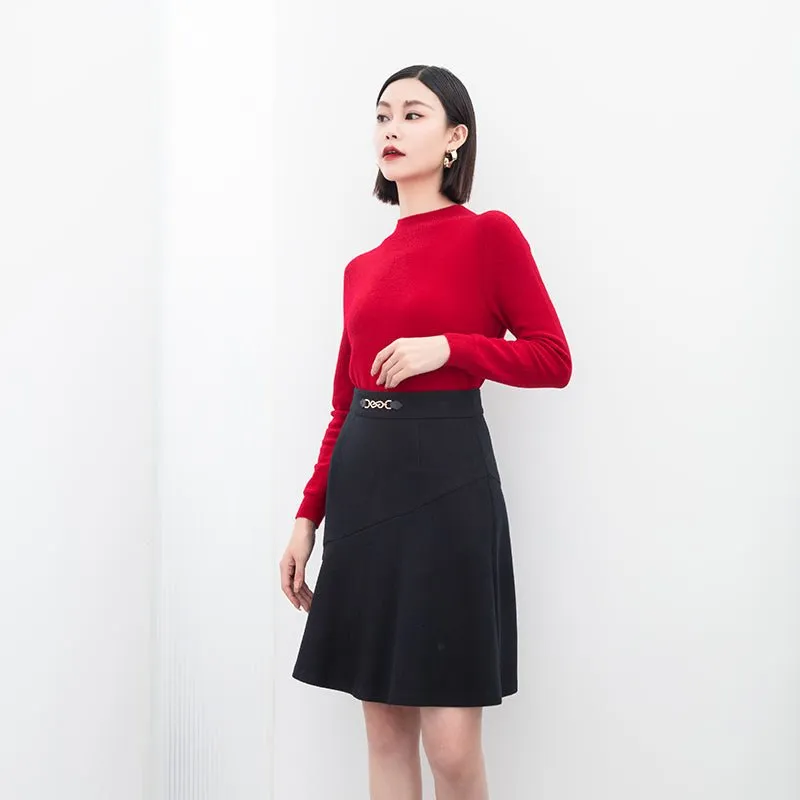 Red Wool Slim Sweater