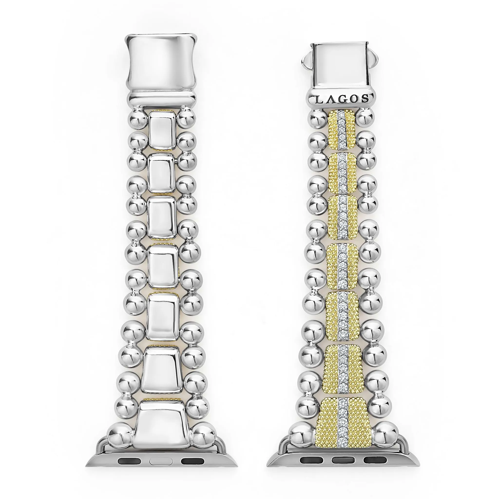 Smart Caviar 18K Gold and Diamond Caviar Beaded Watch Bracelet-42-49mm