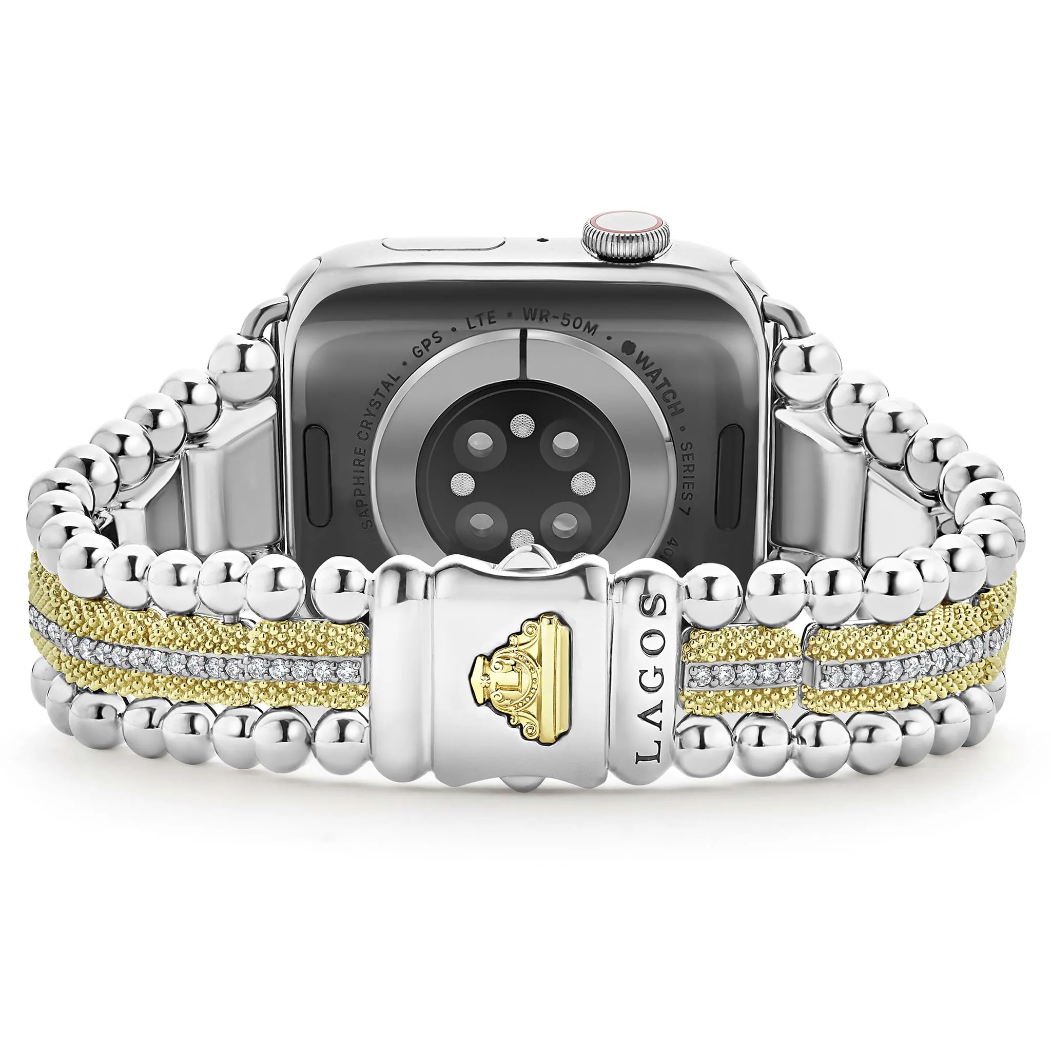 Smart Caviar 18K Gold and Diamond Caviar Beaded Watch Bracelet-42-49mm