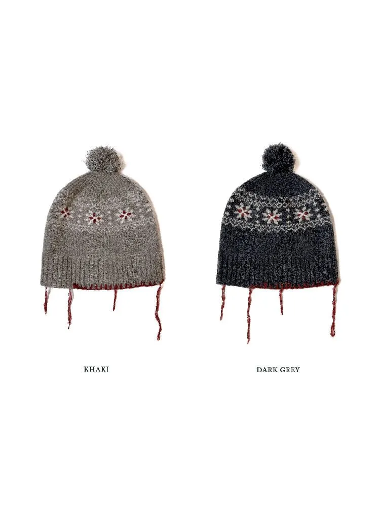 Snowflake pattern knitted hat【s0000005987】