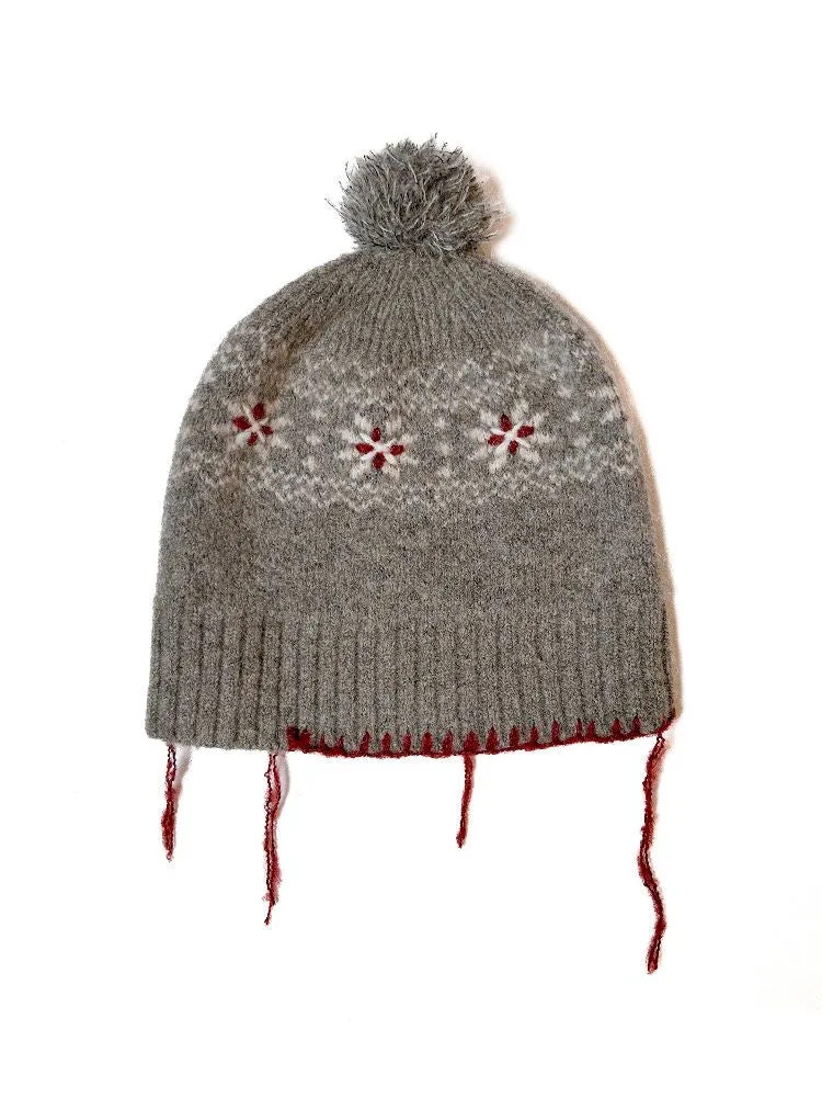 Snowflake pattern knitted hat【s0000005987】