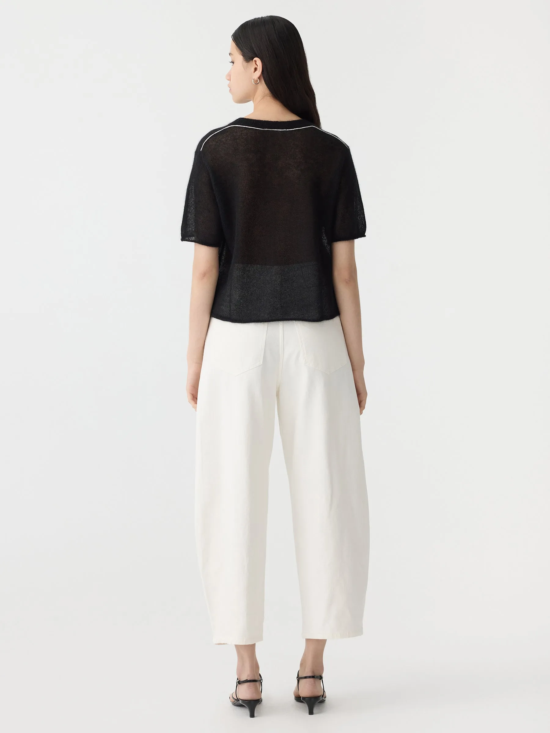 superfine mohair short sleeve knit