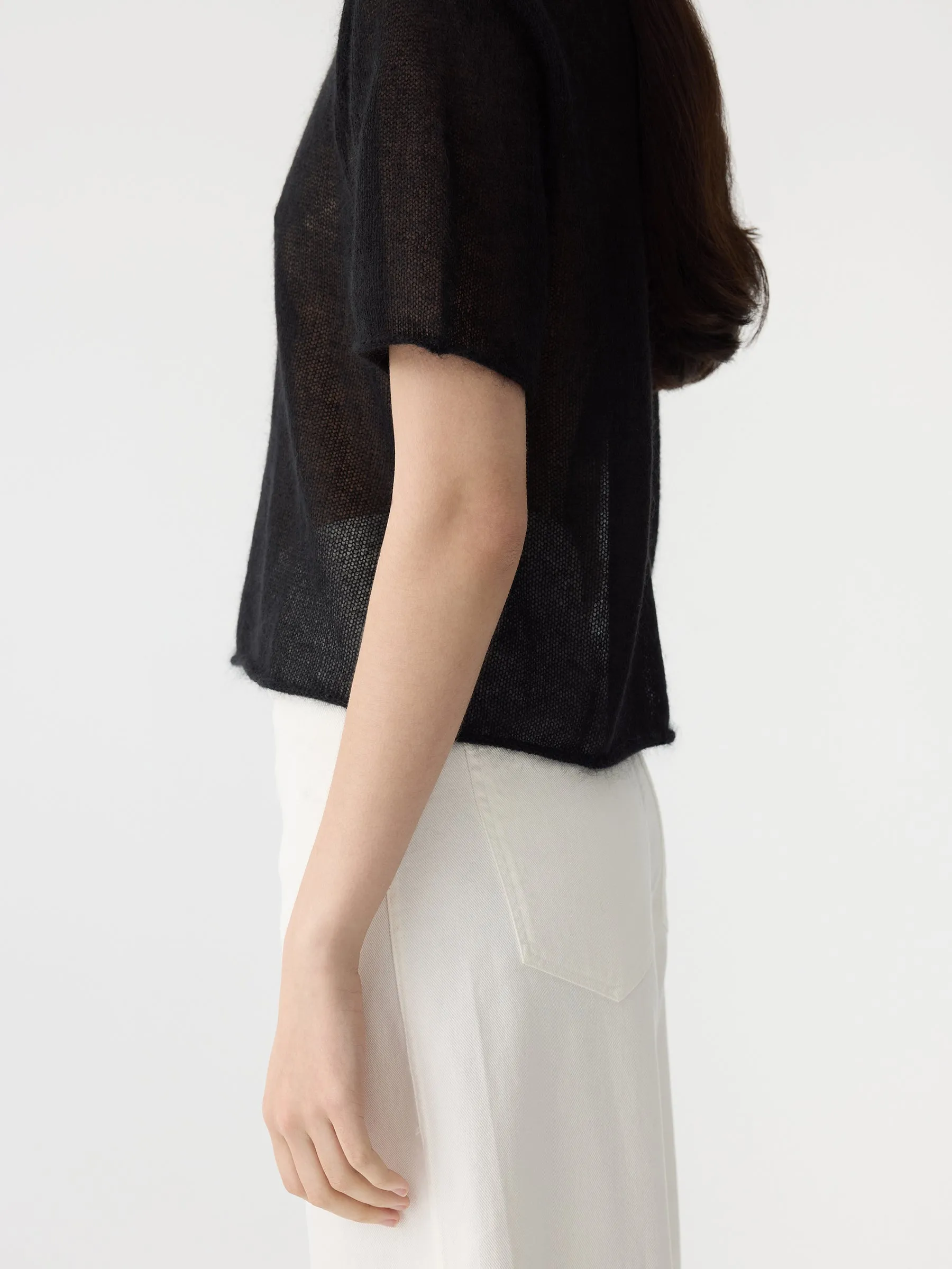 superfine mohair short sleeve knit