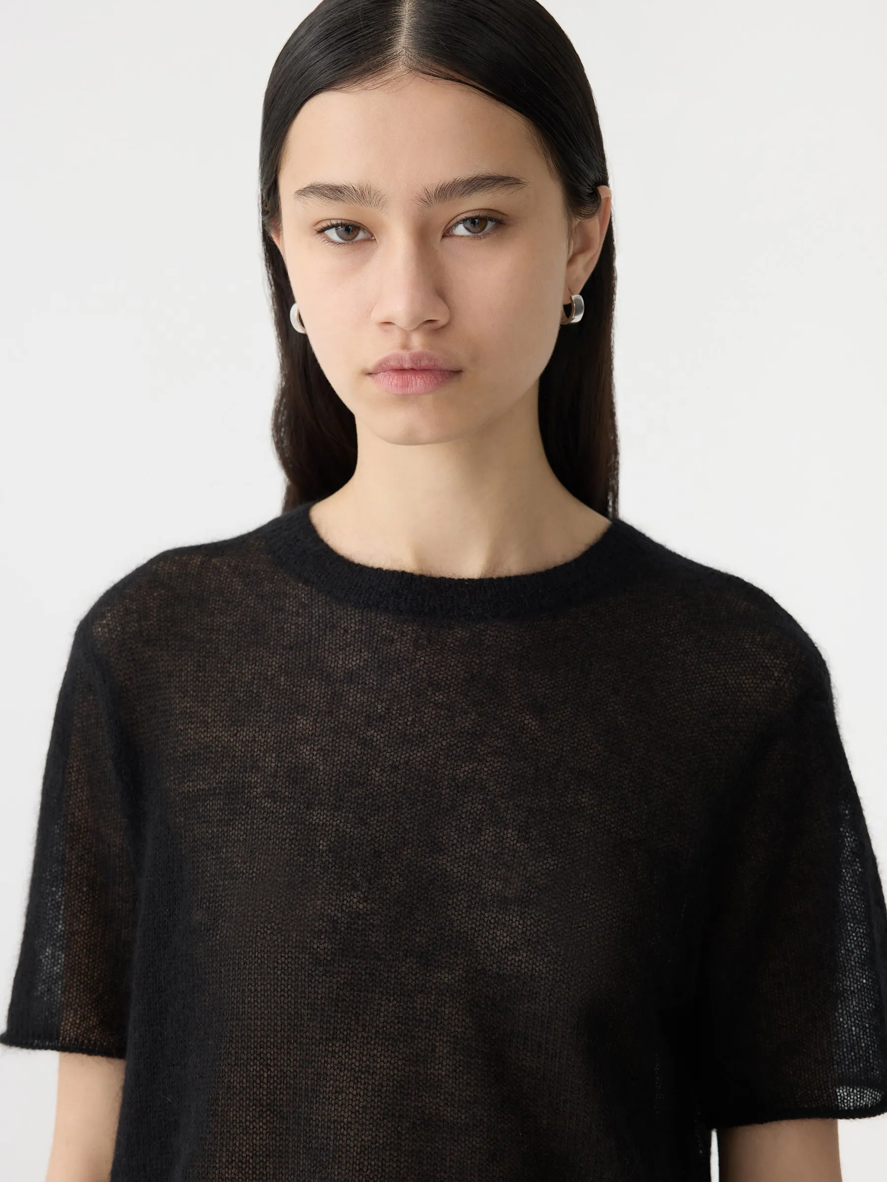 superfine mohair short sleeve knit