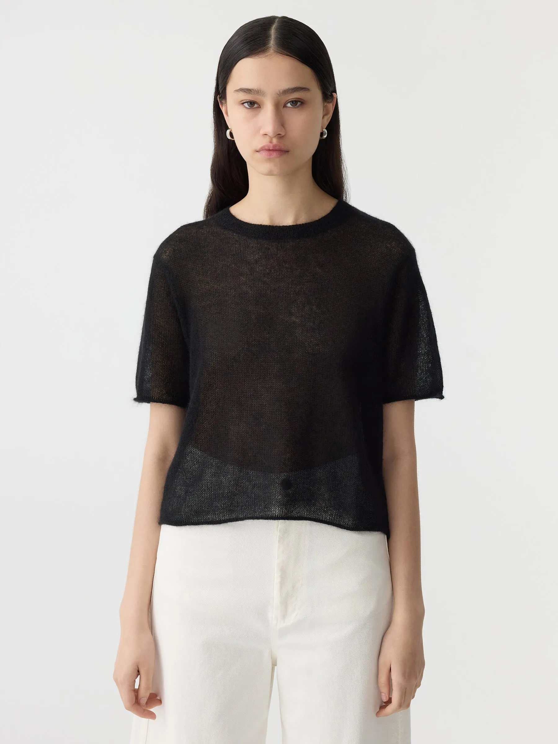 superfine mohair short sleeve knit