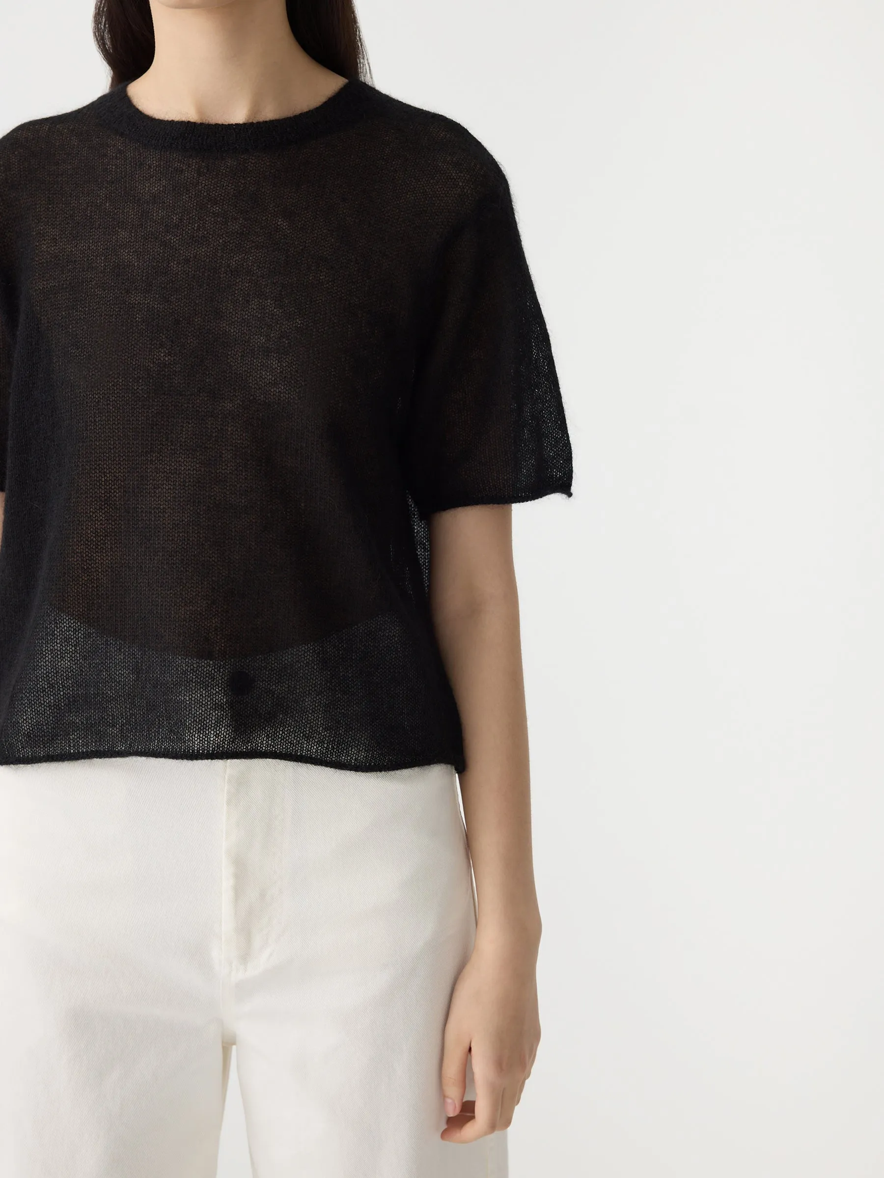superfine mohair short sleeve knit