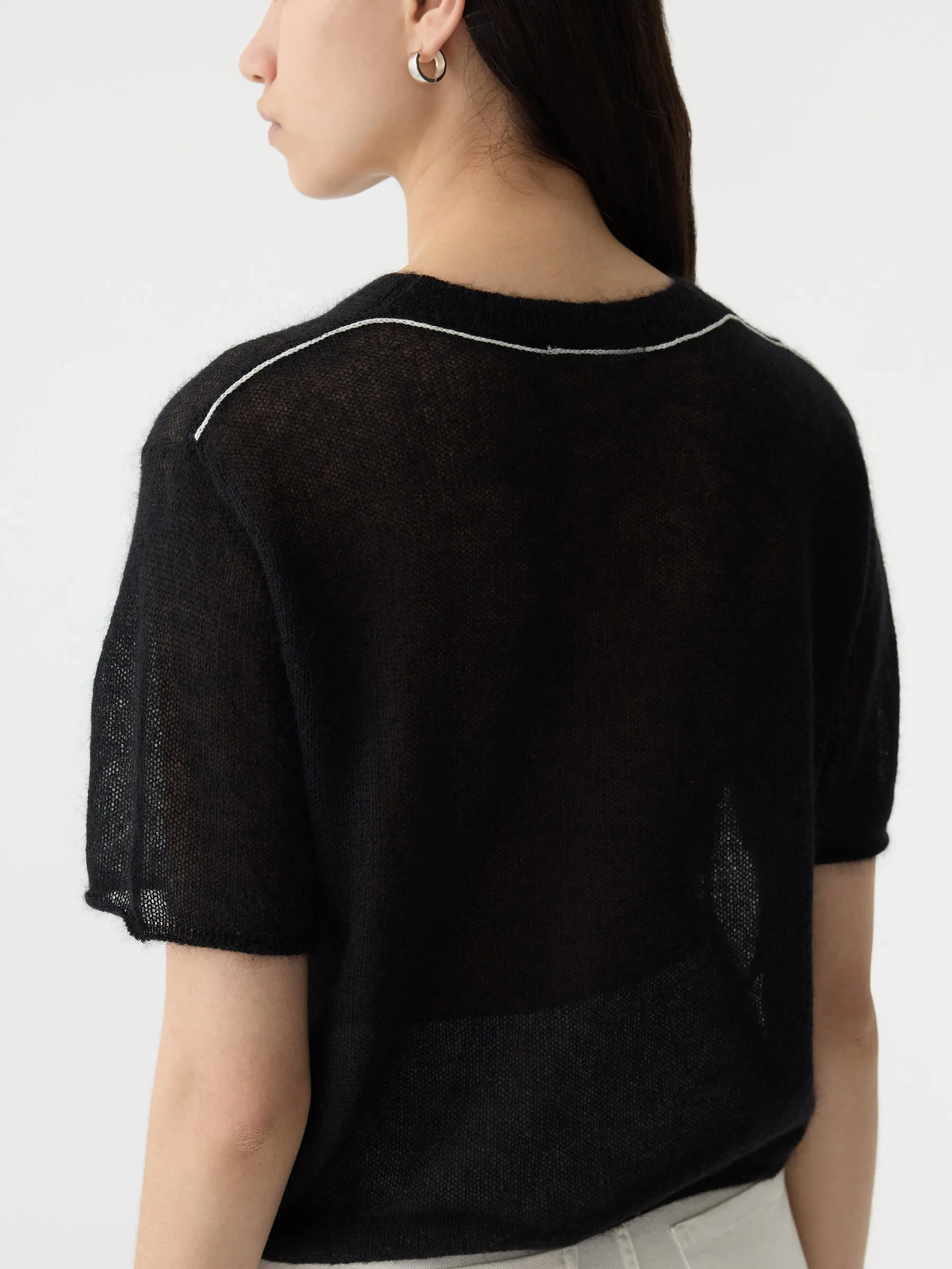superfine mohair short sleeve knit