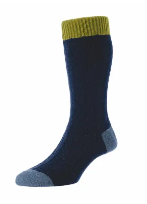 THORNHAM | Scott Nichol Merino Wool Socks | Navy Fleck
