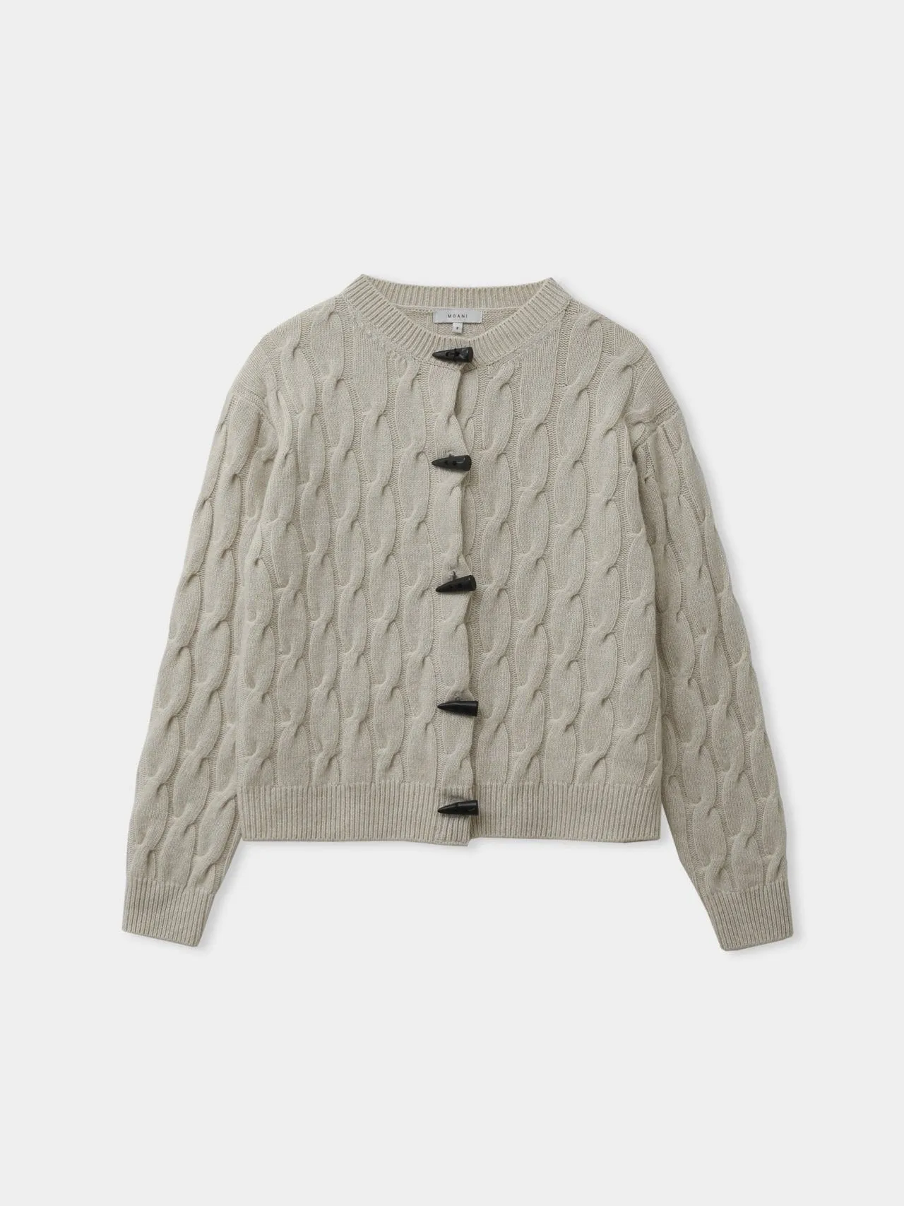 TOGGLE BUTTON CABLE KNIT CARDIGAN