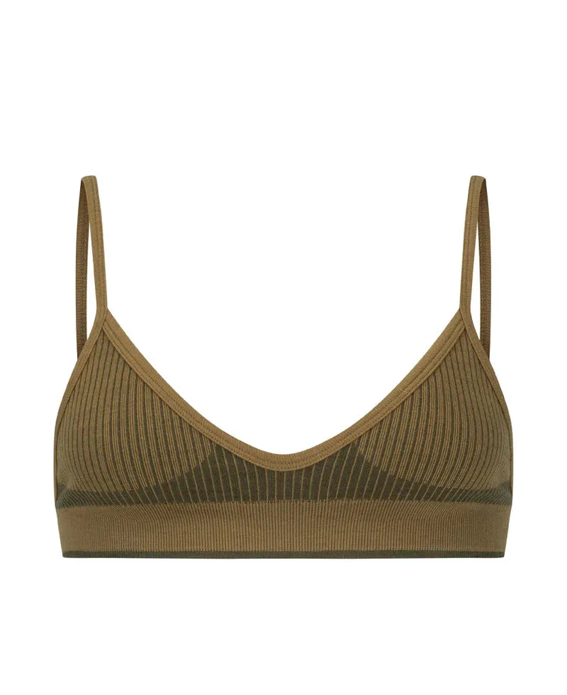 TRI WOOL BRALET - FENNEL