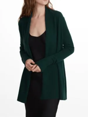 White   Warren - Cuffed Sleeve Cardigan Dark Cedar Heather