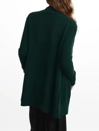 White   Warren - Cuffed Sleeve Cardigan Dark Cedar Heather