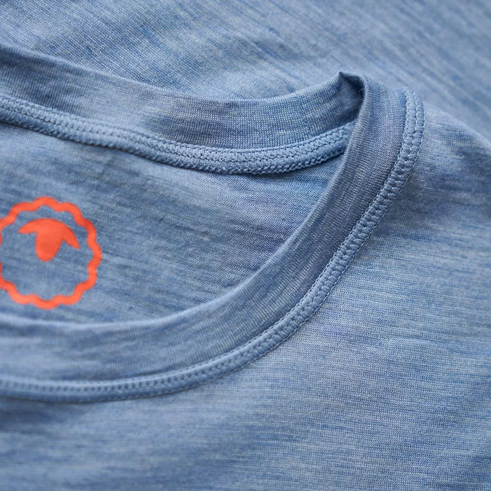 Womens Merino 150 Logo Tee (Sky)