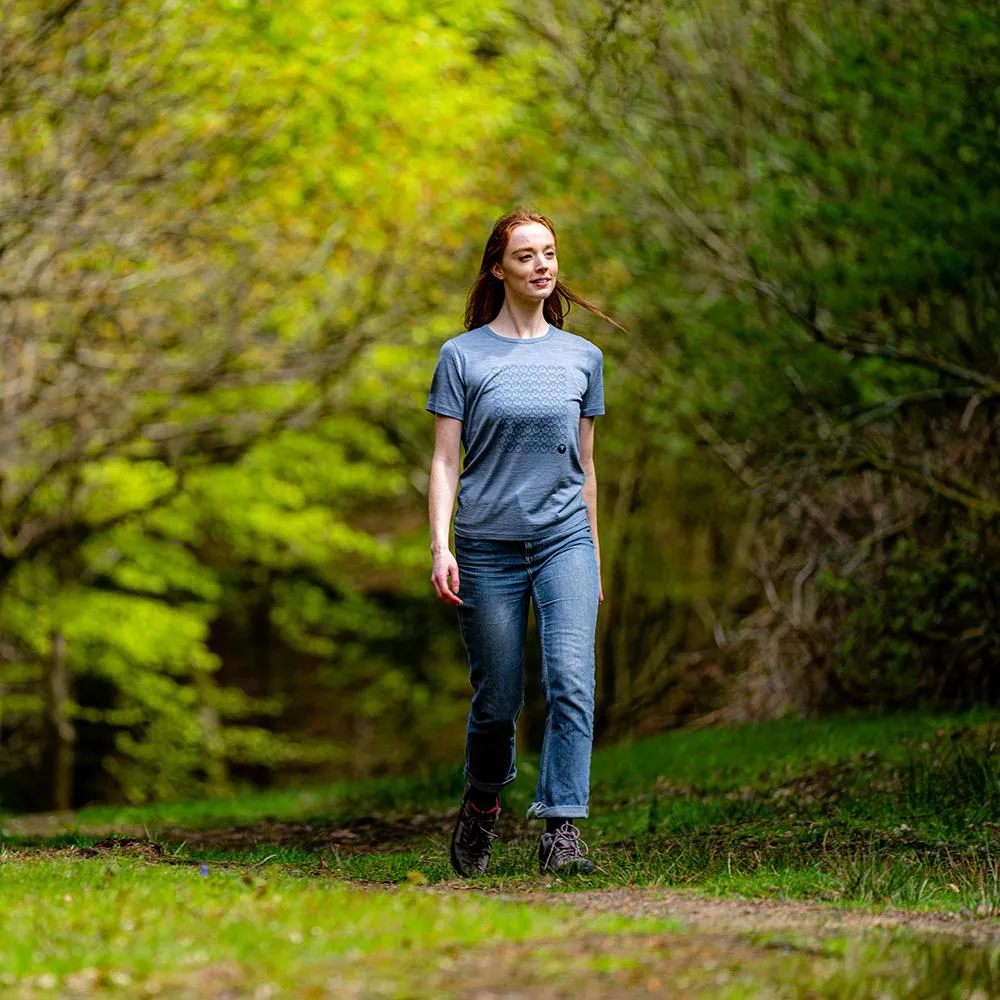 Womens Merino 150 Odd One Out Tee (Sky)