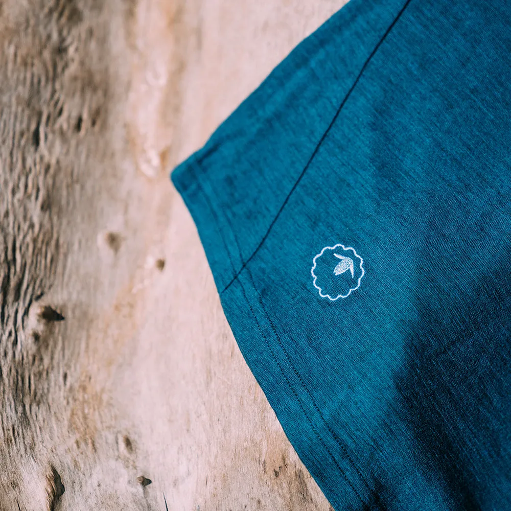 Womens Merino 150 Roll Sleeve Tee (Petrol)