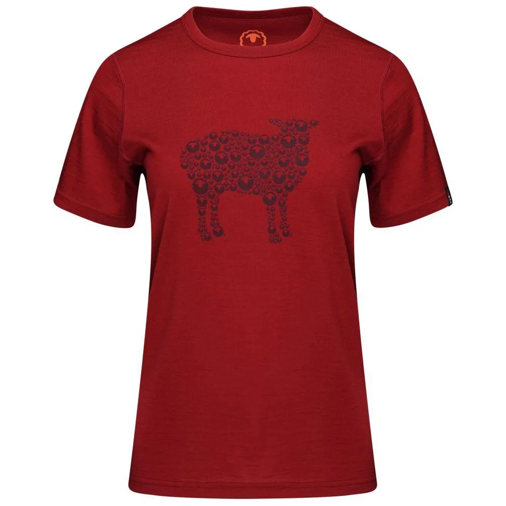 Womens Merino 150 Sheep Tee (Red)