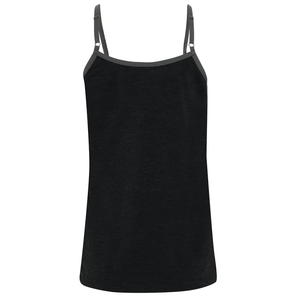 Womens Merino Blend 160 PJ Cami (Black Melange)