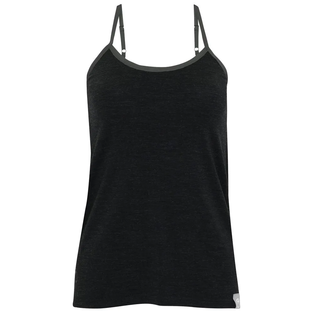 Womens Merino Blend 160 PJ Cami (Black Melange)
