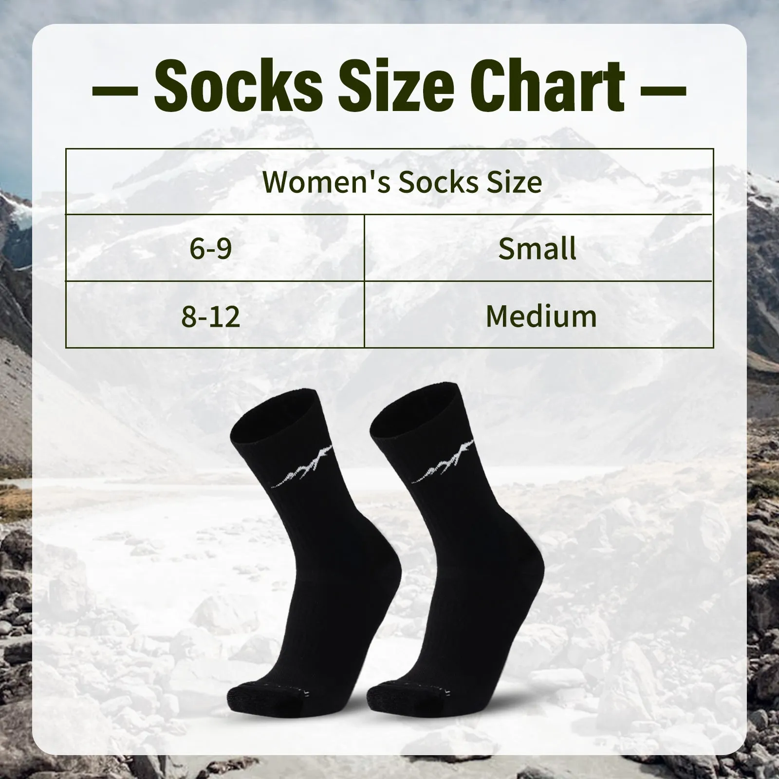 Women's Merino Hike Crew Socks Black - 1 Pair